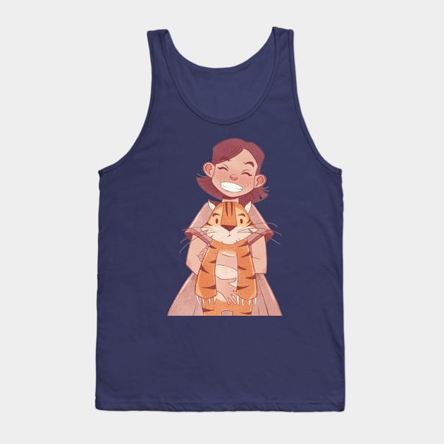 Girl and tiger friendship Tank Top by dariko art